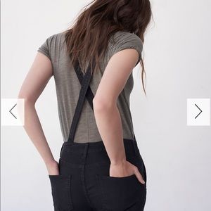 Free People washed denim overalls- Black 28